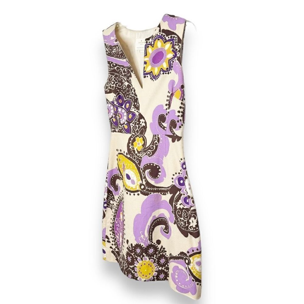 Kate Spade Keiran Dress Hydrangea Moroccan Paisley Cotton Sheath Women’s Size 2 - Picture 5 of 16